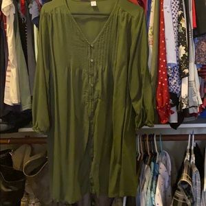 Dark green 3/4 sleeve dress